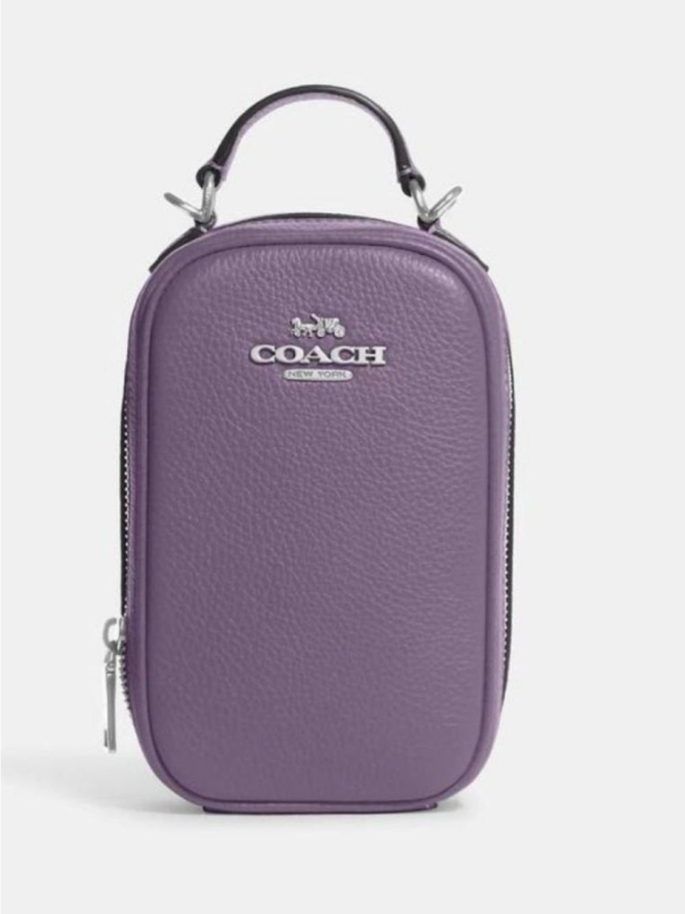 COACH Eva Phone Crossbody Bag Leather Purple Color